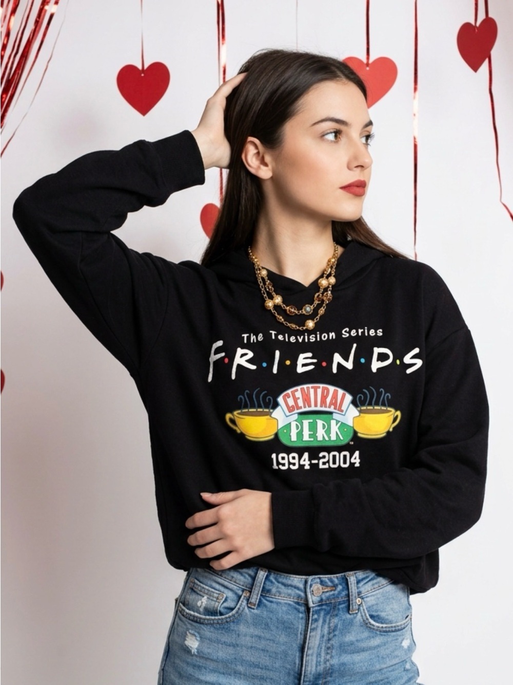 FRIENDS Black Cowl Neck Sweater